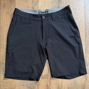 Travis Mathew Black Flat Front Shorts